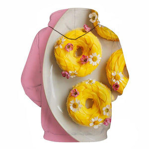 Yellow Donuts Dessert 3d Hoodie