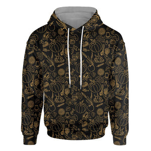 Cartoon Thanksgiving Pattern 3D All Over Print Hoodie, Zip-up Hoodie