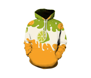 Creative Lemon Fruit Lime 3D All Over Print Hoodie, Zip-up Hoodie