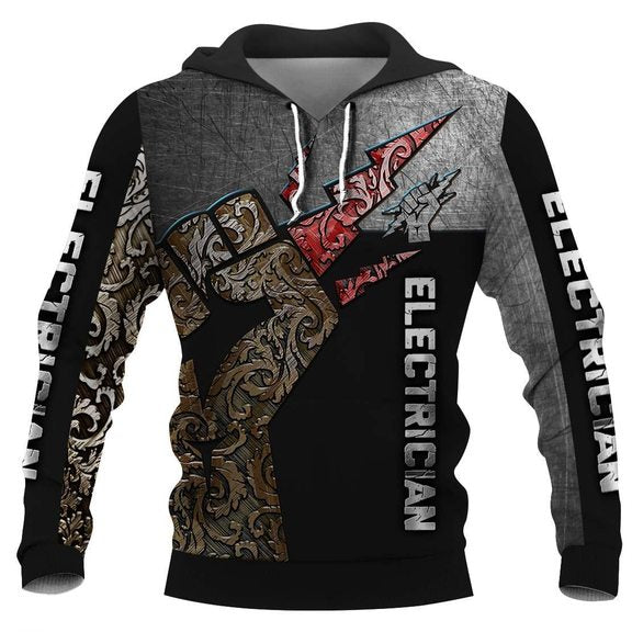 Electrician 3D All Over Print Hoodie, Zip-up Hoodie