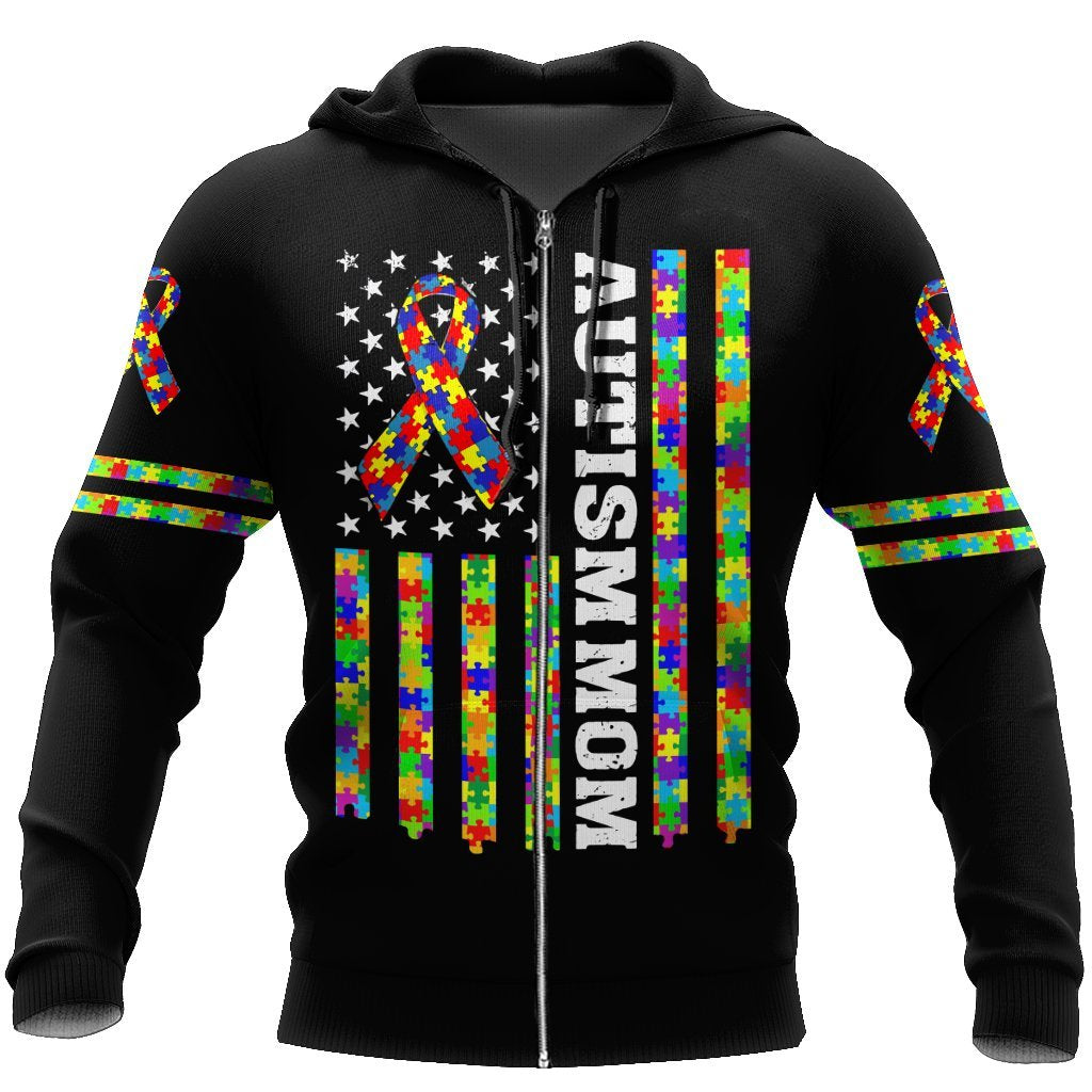 Autism Mom 3D All Print Hoodie, Zip- Up Hoodie