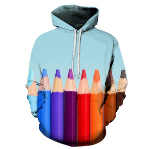 Colorful Pencils 3D All Over Print Hoodie, Zip-up Hoodie