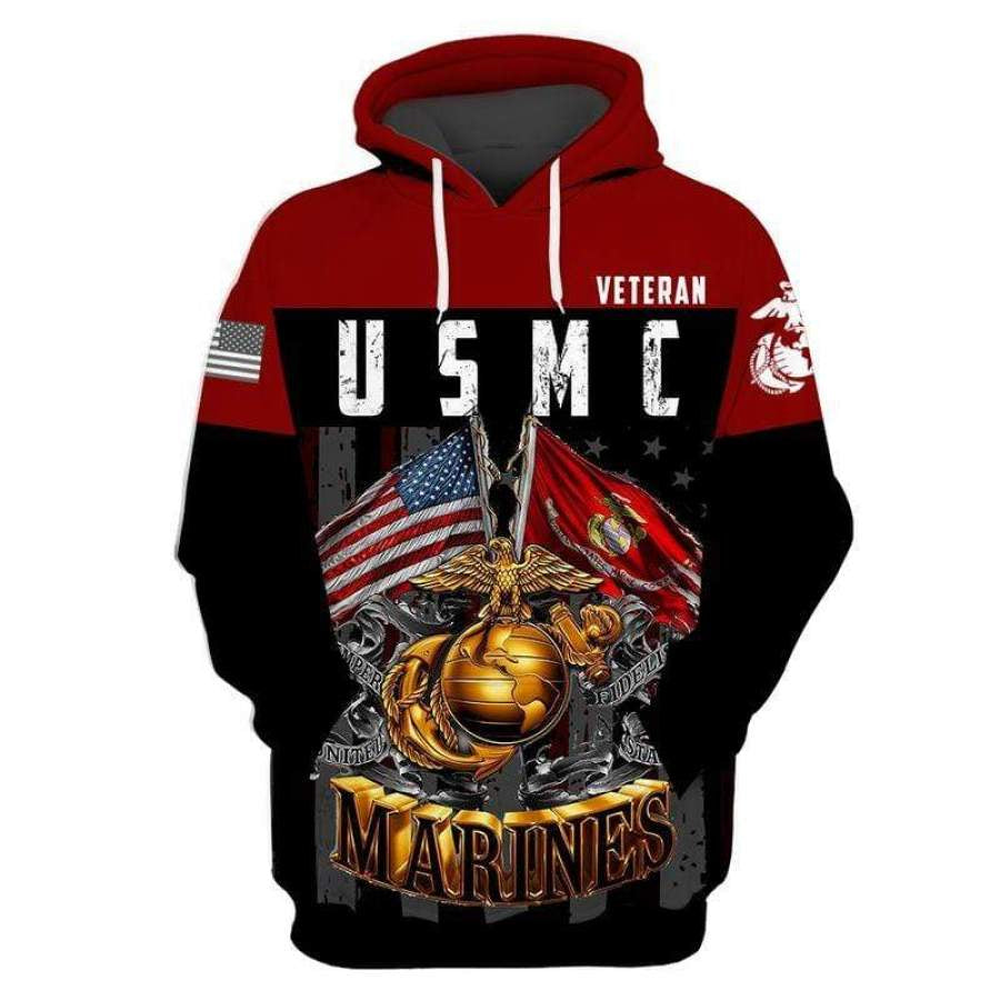 U.S Marine Corps Samper Fi 3D All Print Hoodie, Zip- Up Hoodie