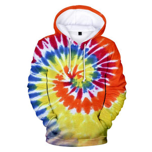 Tie Dye 3D All Over Printed Hoodie, Zip- Up Hoodie